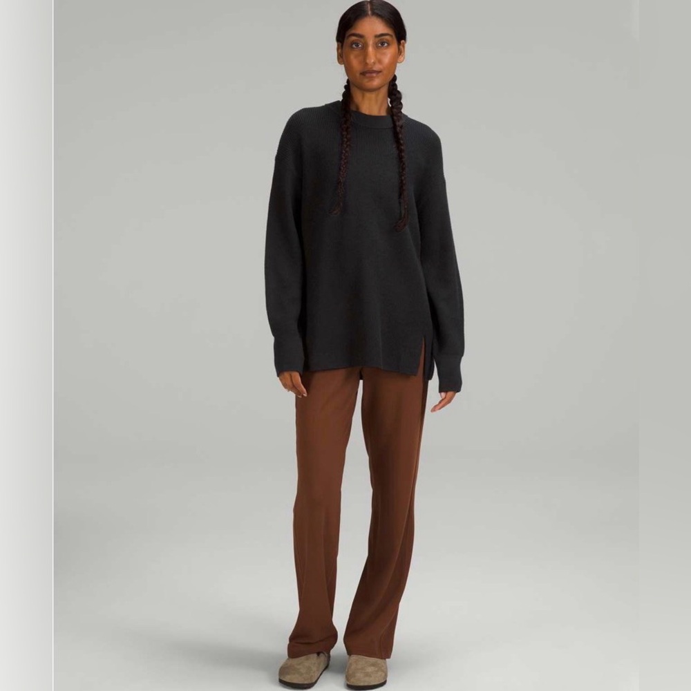 Lululemon Merino Wool Black Crew Neck Sweater